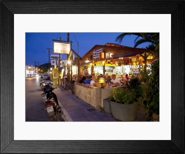 Framed Print : Taverna at dusk, Argassi, Zante, Ionian Islands, Greek Islands, Greece, Europe Framed Print : Taverna at dusk, Argassi, Zante, Ionian Islands, Greek Islands, Greece, Europe