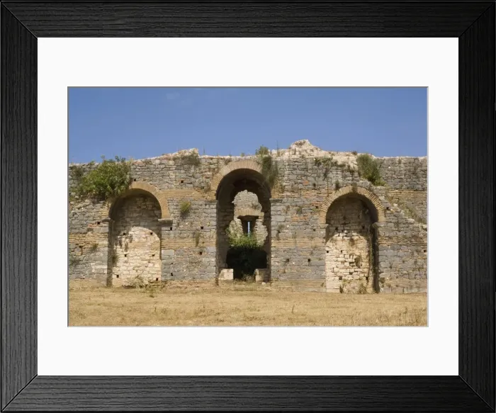 Framed Print : City wall, old Roman city of Nicopolis, Epiros, Greece, Europe