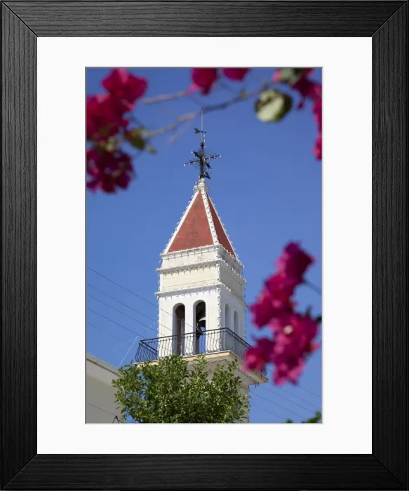 Framed Print : Village church belltower near Vanato, Zakynthos, Ionian Islands, Greek Islands Framed Print : Village church belltower near Vanato, Zakynthos, Ionian Islands, Greek Islands
