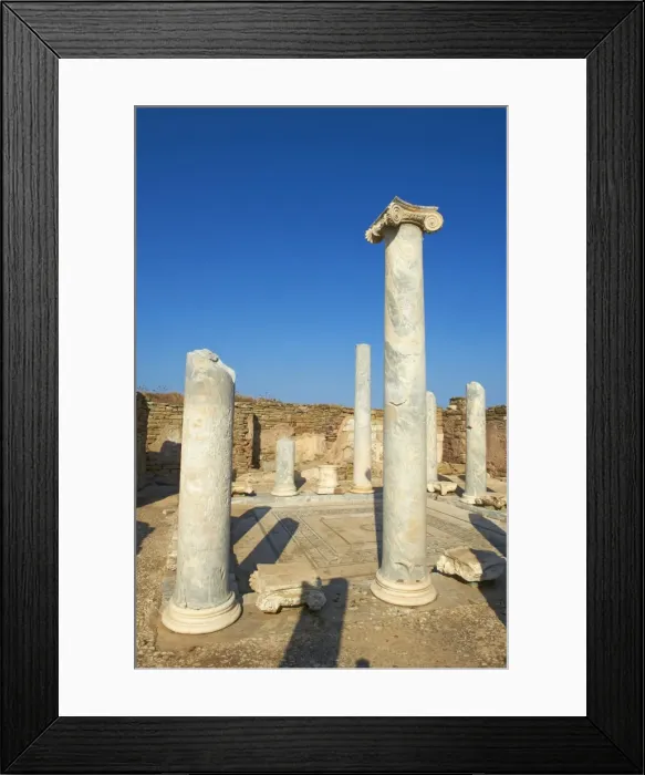 Framed Print : House of the Sacred Lake, Delos, UNESCO World Heritage Site, Cyclades Islands Framed Print : House of the Sacred Lake, Delos, UNESCO World Heritage Site, Cyclades Islands
