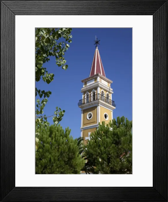 Framed Print : Church tower, Argassi, Zante, Ionian Islands, Greek Islands, Greece, Europe Framed Print : Church tower, Argassi, Zante, Ionian Islands, Greek Islands, Greece, Europe
