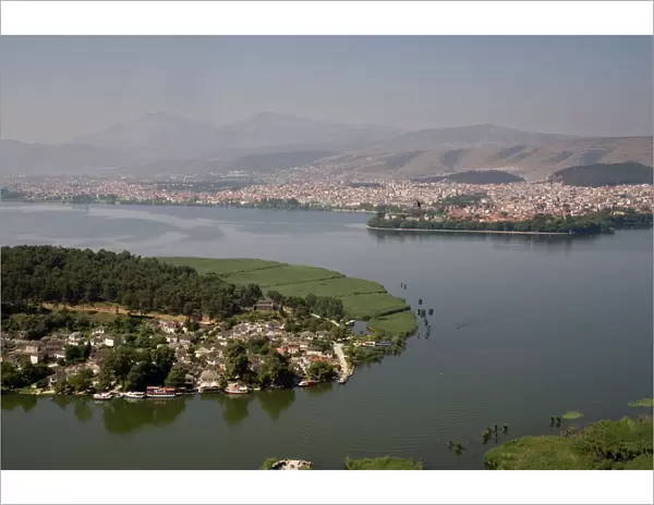 Ioannina, Lake Pamvotis and island, Epiros, Greece, Europe
