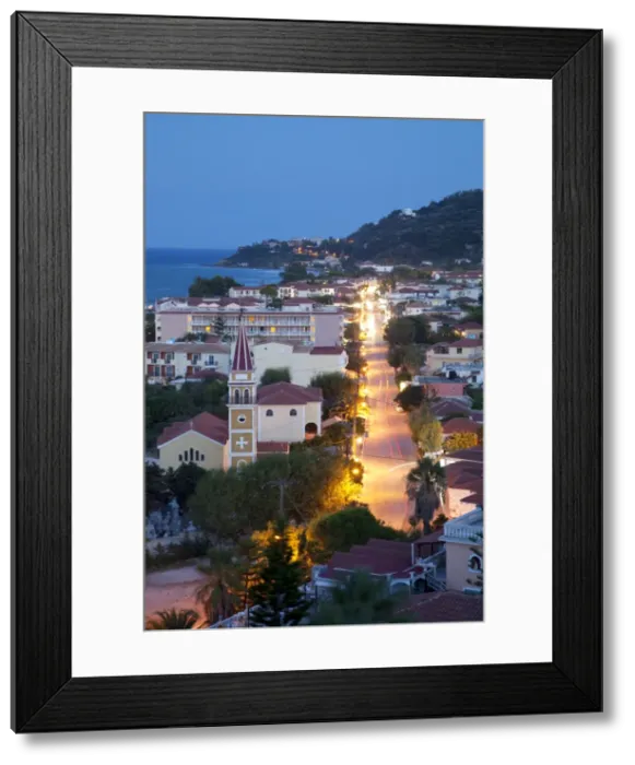 Framed Print : View over town at dusk, Argassi, Zante, Ionian Islands, Greek Islands, Greece, Europe Framed Print : View over town at dusk, Argassi, Zante, Ionian Islands, Greek Islands, Greece, Europe