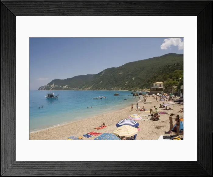 Framed Print : Aghios Nikitas beach, Lefkada, Ionian islands, Greek Islands, Greece, Europe