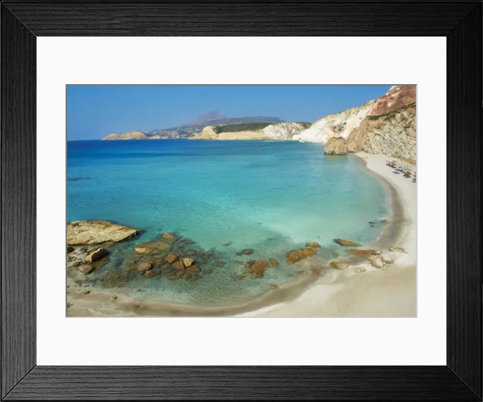 Framed Print : Turquoise sea, Firiplaka Beach, Milos, Cyclades Islands, Greek Islands