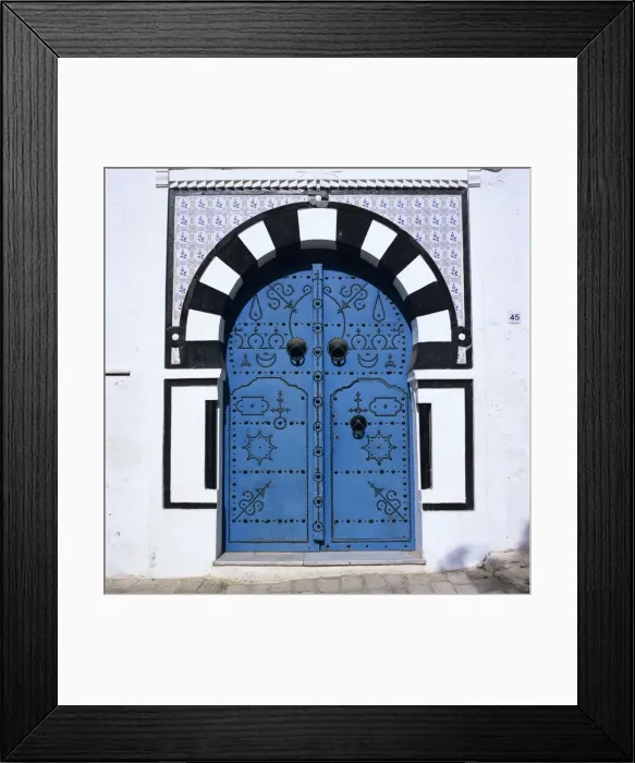 Framed Print : Traditional Tunisian doorway, Sidi Bou Said, Tunisia, North Africa, Africa Framed Print : Traditional Tunisian doorway, Sidi Bou Said, Tunisia, North Africa, Africa
