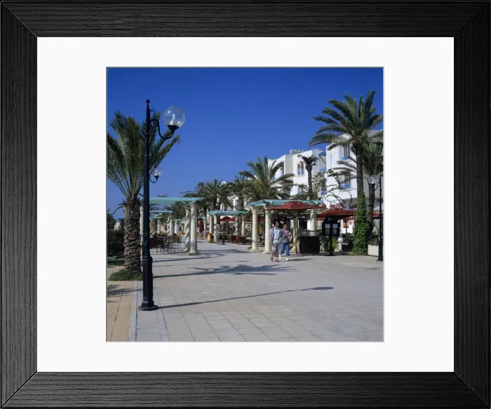 Framed Print : Cafes by the marina, Yasmine Hammamet, Cap Bon, Tunisia, North Africa, Africa Framed Print : Cafes by the marina, Yasmine Hammamet, Cap Bon, Tunisia, North Africa, Africa