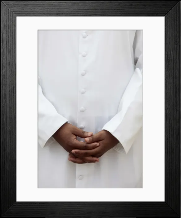 Framed Print : African priest, Cotonou, Benin, West Africa, Africa