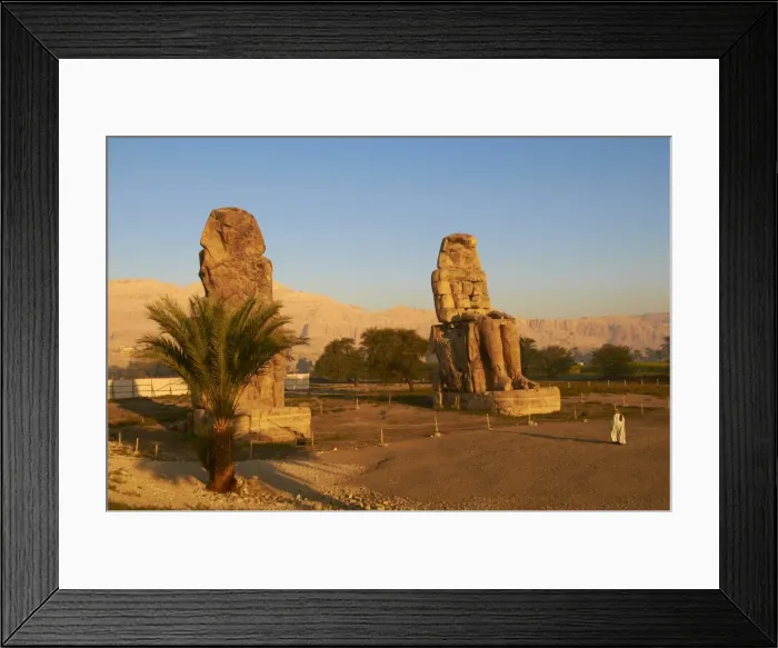 Framed Print : Colossi of Memnon, carved to represent the 18th dynasty pharaoh Amenhotep III, West Bank of the River Nile, Thebes, UNESCO World Heritage Site, Egypt, North Africa, Africa Framed Print : Colossi of Memnon, carved to represent the 18th dynasty pharaoh Amenhotep III, West Bank of the River Nile, Thebes, UNESCO World Heritage Site, Egypt, North Africa, Africa