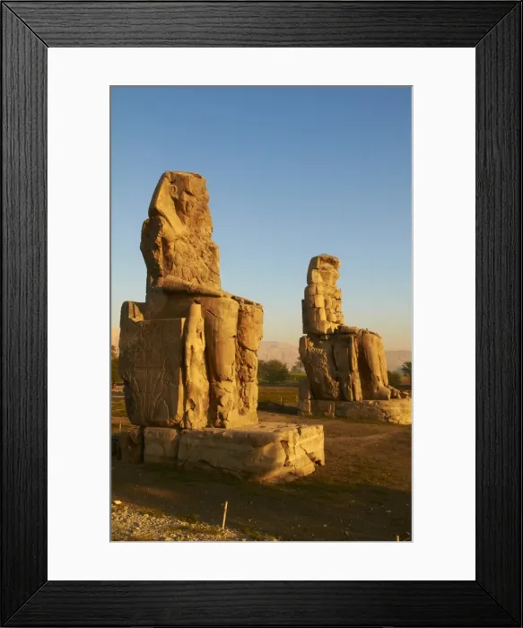 Framed Print : Colossi of Memnon, carved to represent the 18th dynasty pharaoh Amenhotep III, West Bank of the River Nile, Thebes, UNESCO World Heritage Site, Egypt, North Africa, Africa Framed Print : Colossi of Memnon, carved to represent the 18th dynasty pharaoh Amenhotep III, West Bank of the River Nile, Thebes, UNESCO World Heritage Site, Egypt, North Africa, Africa