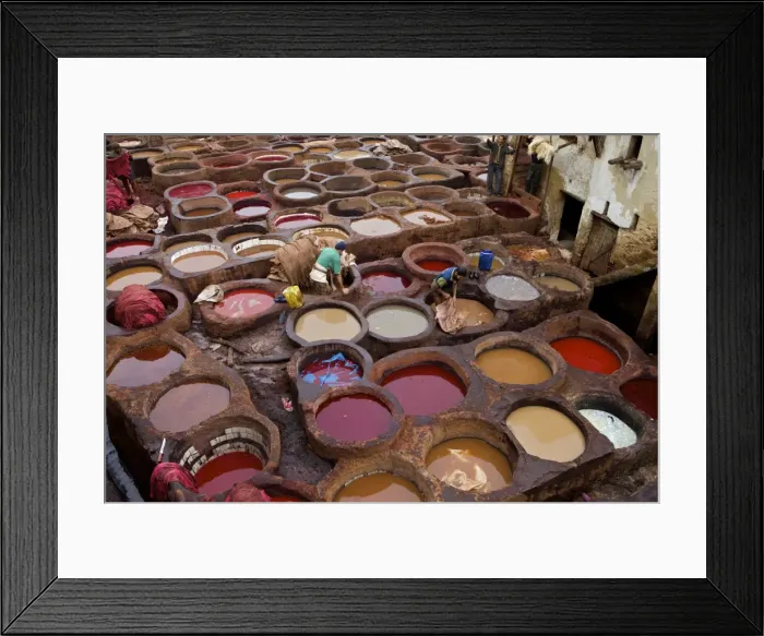 Framed Print : Men at work in the Tanneries, Medina, Fez, Morocco, North Africa, Africa Framed Print : Men at work in the Tanneries, Medina, Fez, Morocco, North Africa, Africa