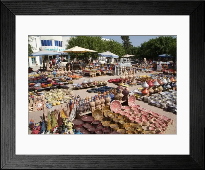 Framed Print : Pottery products in the market at Houmt Souk, Island of Jerba, Tunisia, North Africa, Africa Framed Print : Pottery products in the market at Houmt Souk, Island of Jerba, Tunisia, North Africa, Africa