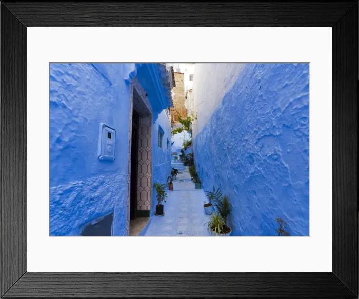 Framed Print : Chefchaouen (Chaouen), Tangeri-Tetouan Region, Rif Mountains, Morocco, North Africa, Africa