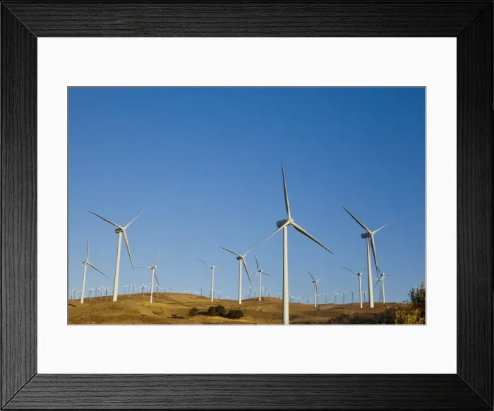 Framed Print : Wind turbines just outside Mojave, California, United States of America, North America