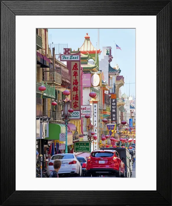 Framed Print : Street scene in China Town section of San Francisco, California, United States of America, North America Framed Print : Street scene in China Town section of San Francisco, California, United States of America, North America