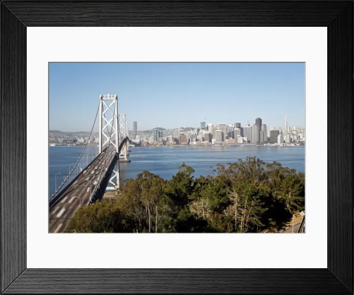 Framed Print : Oakland Bay Bridge and city skyline, San Francisco, California, United States of America, North America Framed Print : Oakland Bay Bridge and city skyline, San Francisco, California, United States of America, North America