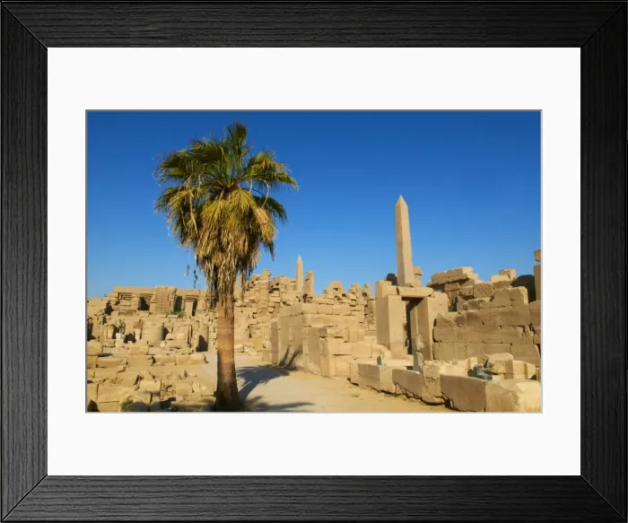 Framed Print : Obelisks of Tuthmosis I and Hatshepsut, Temple of Amun, Karnak, Thebes, UNESCO World Heritage Site, Egypt, North Africa, Africa