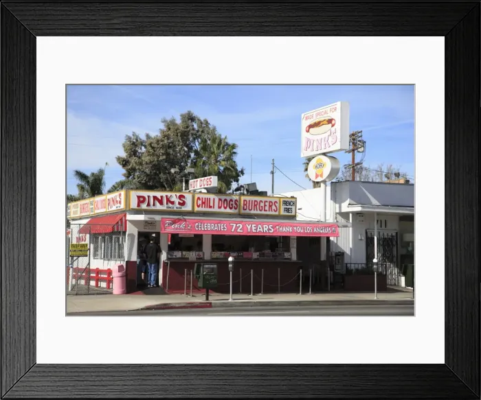 Framed Print : Pinks Hot Dogs, an LA Institution, La Brea Boulevard, Hollywood, Los Angeles, California, United States of America, North America Framed Print : Pinks Hot Dogs, an LA Institution, La Brea Boulevard, Hollywood, Los Angeles, California, United States of America, North America