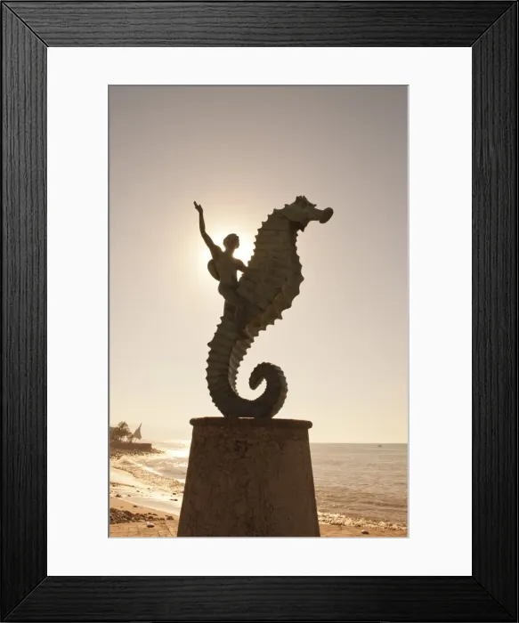 Framed Print : The Seahorse sculpture on the Malecon, Puerto Vallarta, Jalisco, Mexico, North America