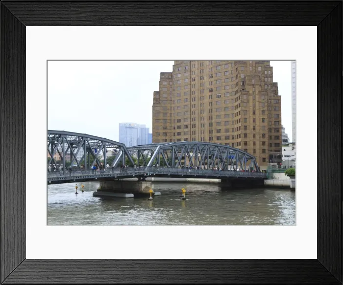 Framed Print : Waibaidu Bridge (Garden Bridge) over Suzhou Creek, the earliest steel bridge in China, built 1908, Shanghai, China, Asia Framed Print : Waibaidu Bridge (Garden Bridge) over Suzhou Creek, the earliest steel bridge in China, built 1908, Shanghai, China, Asia