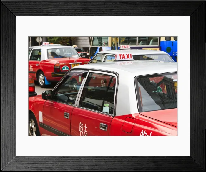 Framed Print : Taxis, Hong Kong, China, Asia Framed Print : Taxis, Hong Kong, China, Asia
