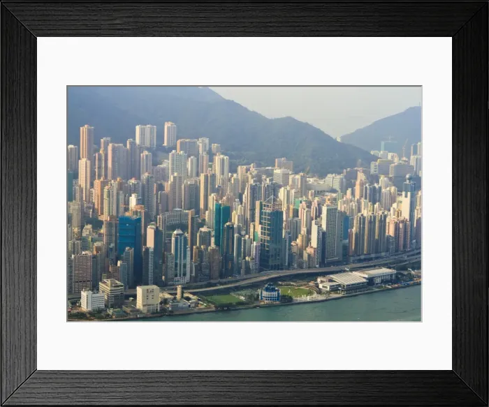 Framed Print : High view of the Hong Kong Island skyline and Victoria Harbour, Hong Kong, China, Asia Framed Print : High view of the Hong Kong Island skyline and Victoria Harbour, Hong Kong, China, Asia