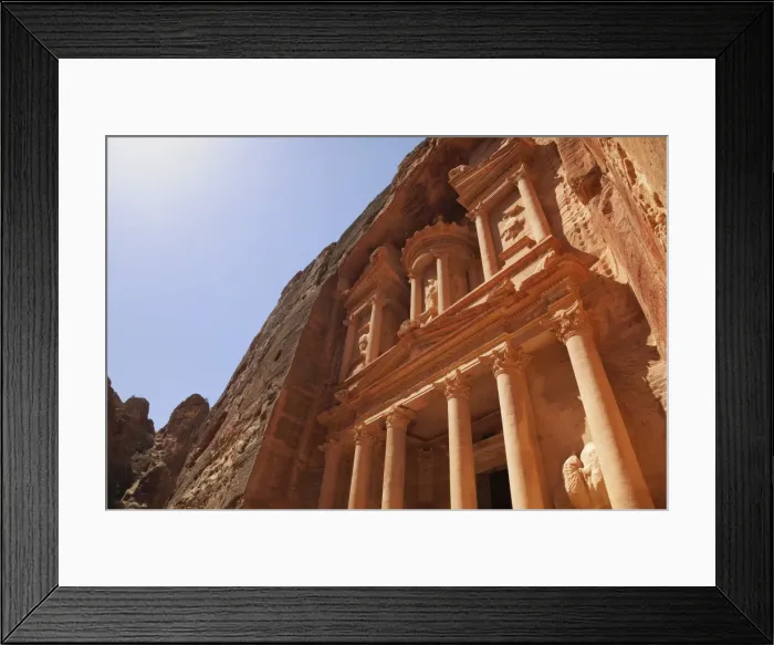 Framed Print : The facade of the Treasury (Al Khazneh) carved into the red rock at Petra, UNESCO World Heritage Site, Jordan, Middle East Framed Print : The facade of the Treasury (Al Khazneh) carved into the red rock at Petra, UNESCO World Heritage Site, Jordan, Middle East