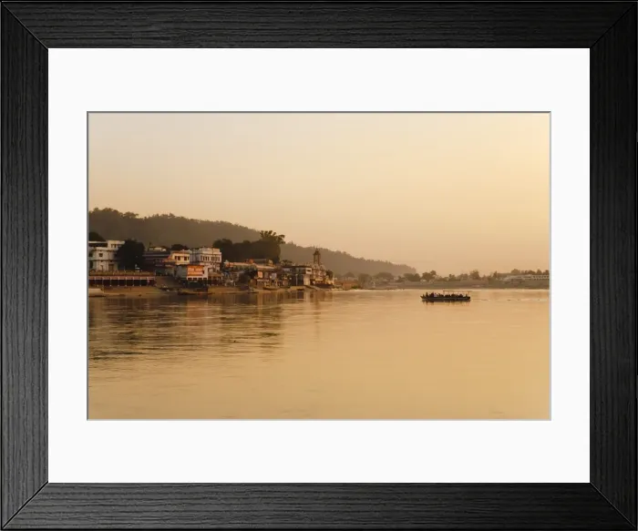 Framed Print : Ferry crosssing the River Ganges at sunset, Haridwar, Uttaranchal, India, Asia Framed Print : Ferry crosssing the River Ganges at sunset, Haridwar, Uttaranchal, India, Asia