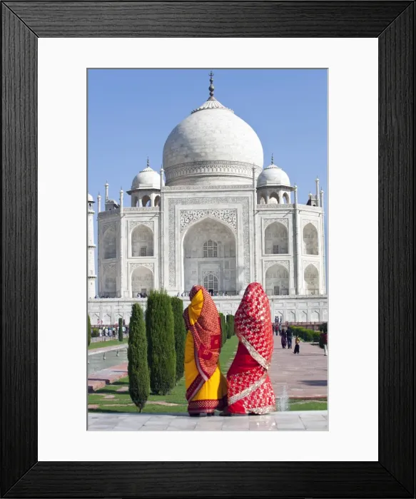 Framed Print : Women in colourful saris at the Taj Mahal, UNESCO World Heritage Site, Agra, Uttar Pradesh state, India, Asia Framed Print : Women in colourful saris at the Taj Mahal, UNESCO World Heritage Site, Agra, Uttar Pradesh state, India, Asia