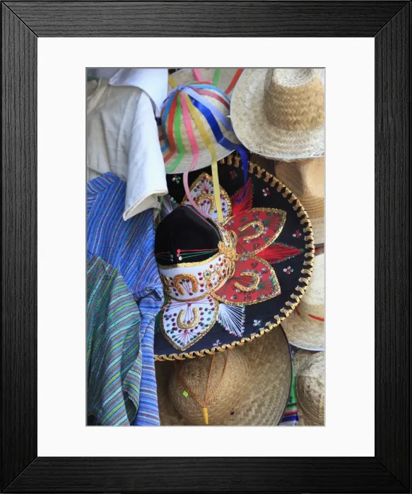 Framed Print : Hats, souvenirs, Puebla, Historic Center, Puebla State, Mexico, North America Framed Print : Hats, souvenirs, Puebla, Historic Center, Puebla State, Mexico, North America