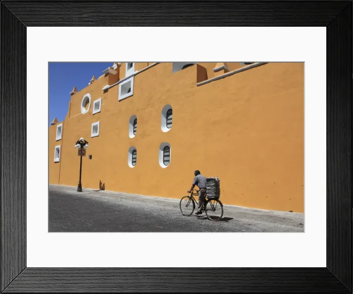 Framed Print : Street scene, Puebla, Historic Center, UNESCO World Heritage Site, Puebla State, Mexico, North America