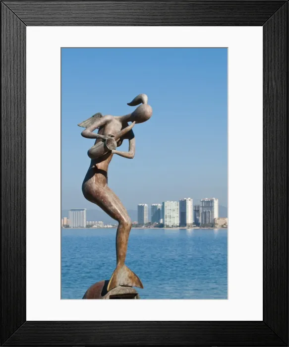 Framed Print : Mermaid Angel Playing Saxophone sculpture on the Malecon, Puerto Vallarta, Jalisco, Mexico, North America Framed Print : Mermaid Angel Playing Saxophone sculpture on the Malecon, Puerto Vallarta, Jalisco, Mexico, North America