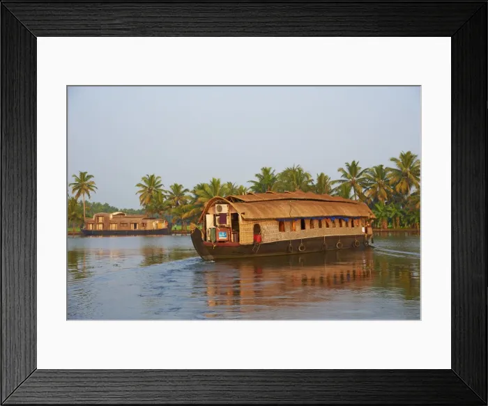 Framed Print : Houseboat for tourists on the backwaters, Allepey, Kerala, India, Asia Framed Print : Houseboat for tourists on the backwaters, Allepey, Kerala, India, Asia