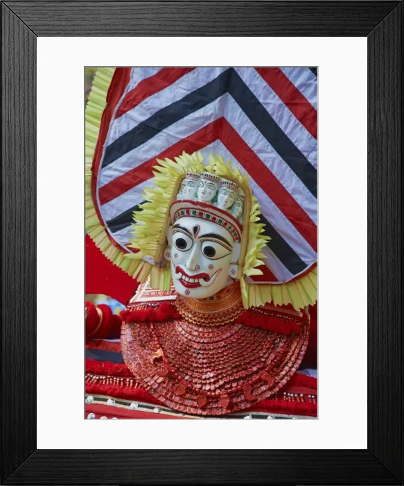 Framed Print : Man in costume representing a god at the Teyyam ceremony, near Kannur, Kerala, India, Asia Framed Print : Man in costume representing a god at the Teyyam ceremony, near Kannur, Kerala, India, Asia