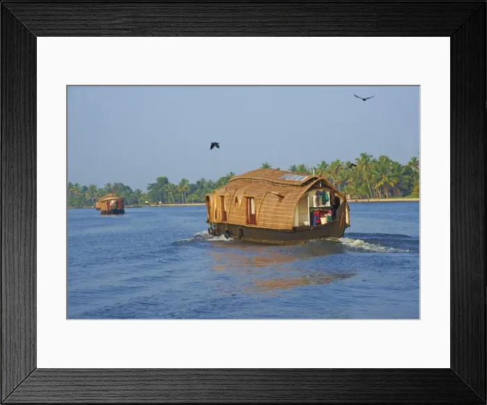 Framed Print : Houseboat for tourists on the backwaters, Allepey, Kerala, India, Asia Framed Print : Houseboat for tourists on the backwaters, Allepey, Kerala, India, Asia