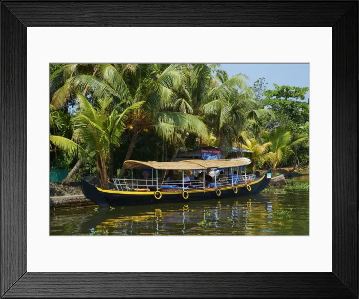 Framed Print : Boat for tourists on the Backwaters, Allepey, Kerala, India, Asia Framed Print : Boat for tourists on the Backwaters, Allepey, Kerala, India, Asia