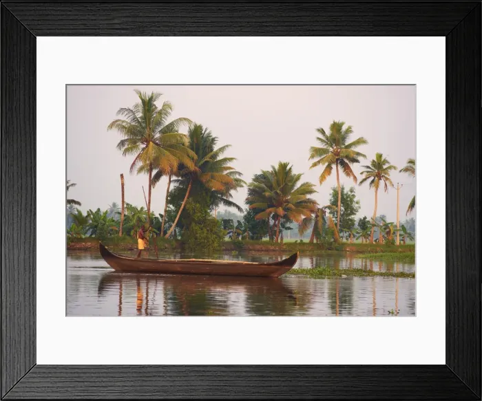 Framed Print : Boat on the backwaters, Allepey, Kerala, India, Asia Framed Print : Boat on the backwaters, Allepey, Kerala, India, Asia