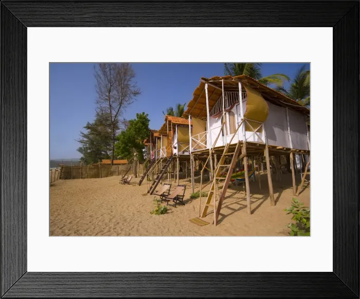 Framed Print : Beach huts on Agonda Beach, Goa, India, Asia Framed Print : Beach huts on Agonda Beach, Goa, India, Asia