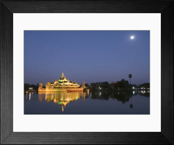 Framed Print : Karaweik Barge in the late evening, Kandawgyi Lake, Yangon (Rangoon), Myanmar (Burma), Asia Framed Print : Karaweik Barge in the late evening, Kandawgyi Lake, Yangon (Rangoon), Myanmar (Burma), Asia