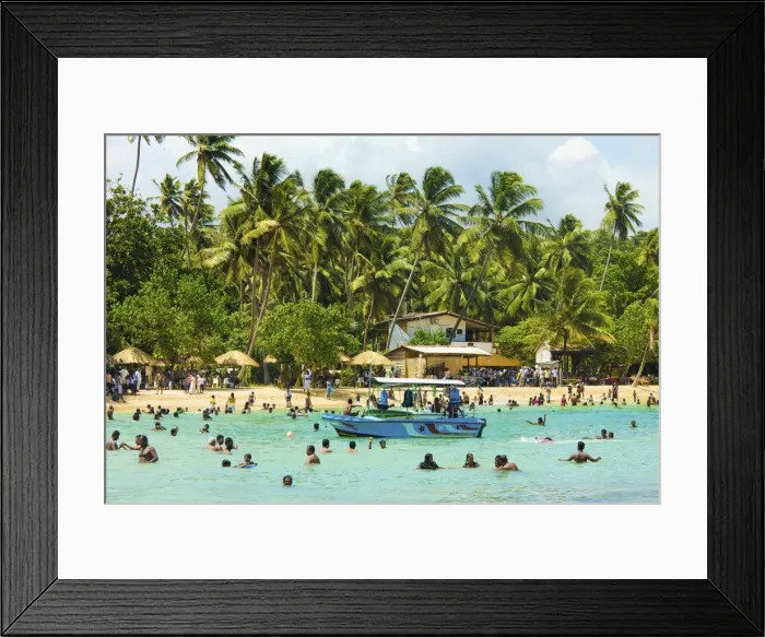 Framed Print : Sri Lankans swimming at the west end of this popular resort and beach, wrecked by the 2004 tsunami, Unawatuna, Galle, Sri Lanka, Asia Framed Print : Sri Lankans swimming at the west end of this popular resort and beach, wrecked by the 2004 tsunami, Unawatuna, Galle, Sri Lanka, Asia