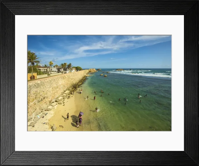 Framed Print : View along the rampart walls to Flag Rock, one of the former Portuguese bastions at the old Dutch Fort, UNESCO World Heritage Site, Galle, Sri Lanka, Asia Framed Print : View along the rampart walls to Flag Rock, one of the former Portuguese bastions at the old Dutch Fort, UNESCO World Heritage Site, Galle, Sri Lanka, Asia