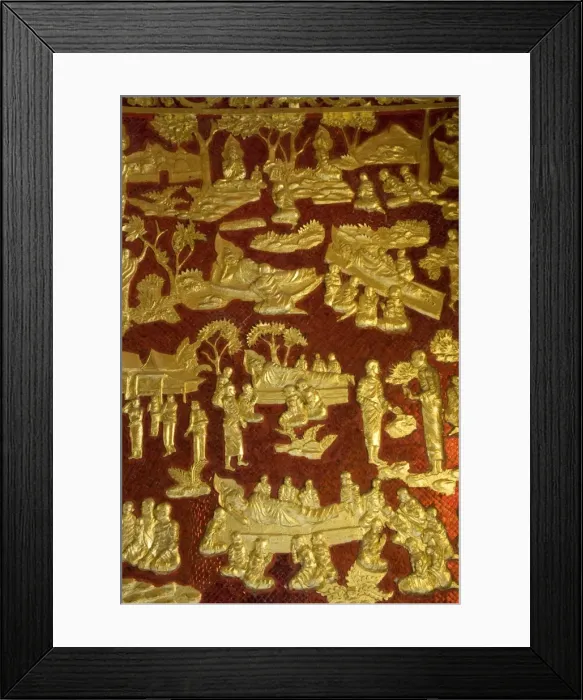 Framed Print : Interior deocrative panels, Wat Sen, Luang Prabang, Laos, Indochina, Southeast Asia, Asia Framed Print : Interior deocrative panels, Wat Sen, Luang Prabang, Laos, Indochina, Southeast Asia, Asia