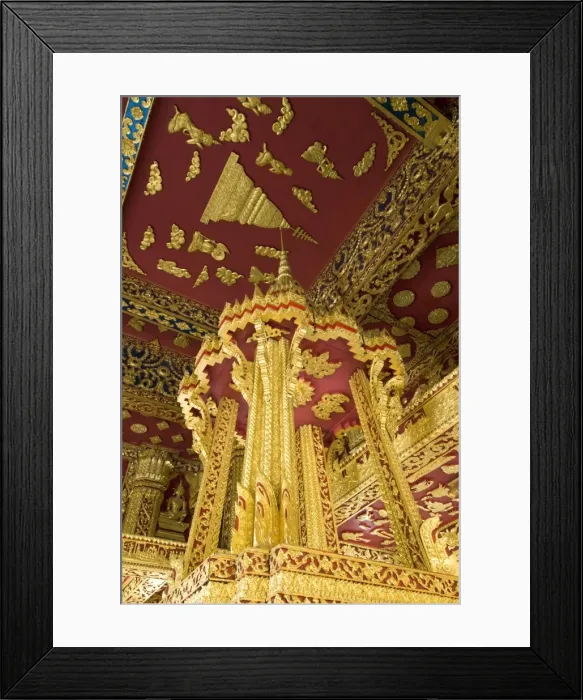 Framed Print : Interior, Wat Sen, Luang Prabang, Laos, Indochina, Southeast Asia, Asia