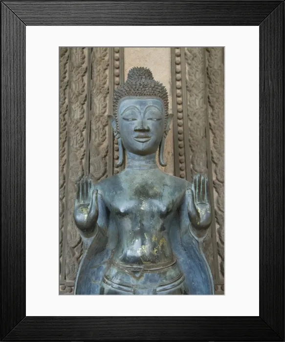 Framed Print : Buddha statue, Haw Phra Kaew (Ho Phra Keo), Vientiane, Laos, Indochina, Southeast Asia, Asia