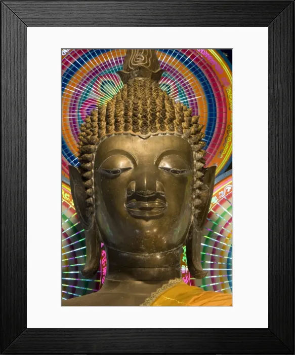 Framed Print : Head of a statue of the Buddha, Wat Ong Teu, Vientiane, Laos, Indochina, Southeast Asia, Asia Framed Print : Head of a statue of the Buddha, Wat Ong Teu, Vientiane, Laos, Indochina, Southeast Asia, Asia