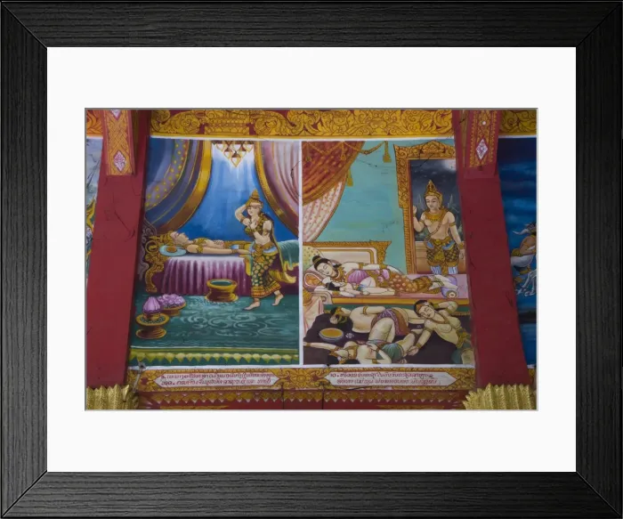 Framed Print : Panel paintings, Wat Ong Yeu, Vientiane, Laos, Indochina, Southeast Asia, Asia Framed Print : Panel paintings, Wat Ong Yeu, Vientiane, Laos, Indochina, Southeast Asia, Asia