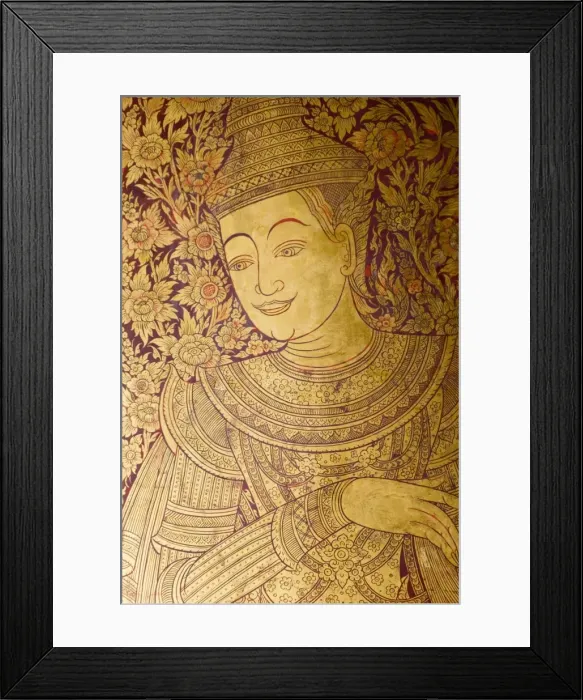 Framed Print : Detail inside Wat Phra Singh Temple, Chiang Mai, Chiang Mai Province, Thailand, Southeast Asia, Asia