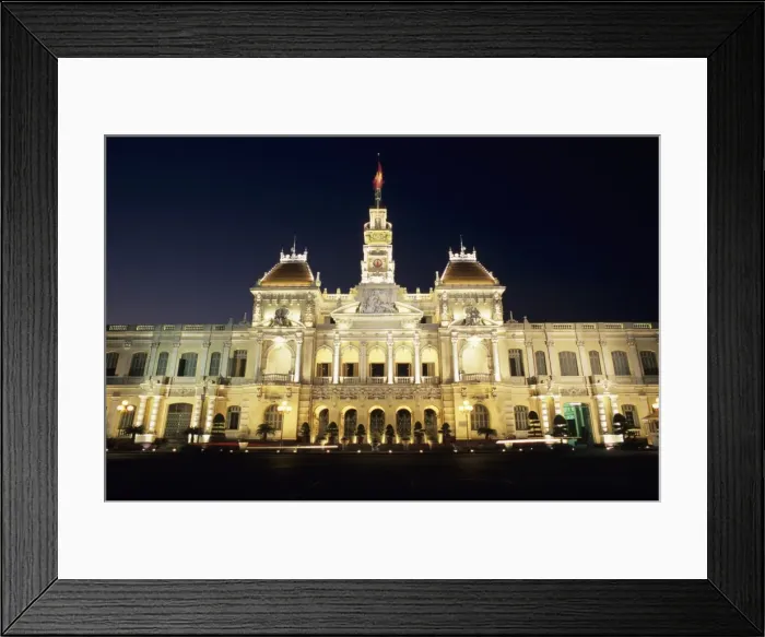 Framed Print : Hotel de Ville (Ho Chi Minh City Hall) at night, Ho Chi Minh City (Saigon), Vietnam, Indochina, Southeast Asia, Asia Framed Print : Hotel de Ville (Ho Chi Minh City Hall) at night, Ho Chi Minh City (Saigon), Vietnam, Indochina, Southeast Asia, Asia