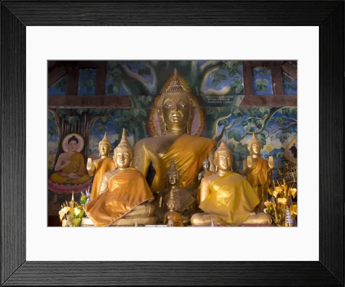 Framed Print : Buddha statues, Wat Aham, Luang Prabang, Laos, Indochina, Southeast Asia, Asia Framed Print : Buddha statues, Wat Aham, Luang Prabang, Laos, Indochina, Southeast Asia, Asia