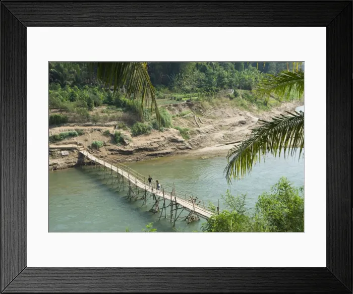 Framed Print : Footbridge over Nam Khan River, Luang Prabang, Laos, Indochina, Southeast Asia, Asia Framed Print : Footbridge over Nam Khan River, Luang Prabang, Laos, Indochina, Southeast Asia, Asia